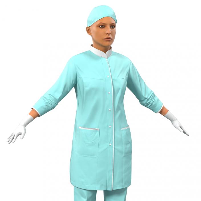3D model Female Surgeon Mediterranean Rigged