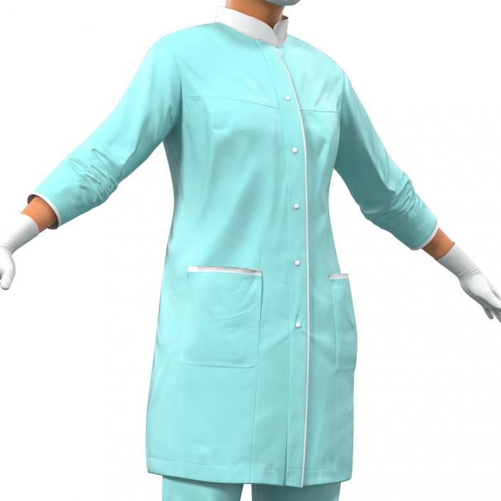 3D model Female Surgeon Mediterranean Rigged