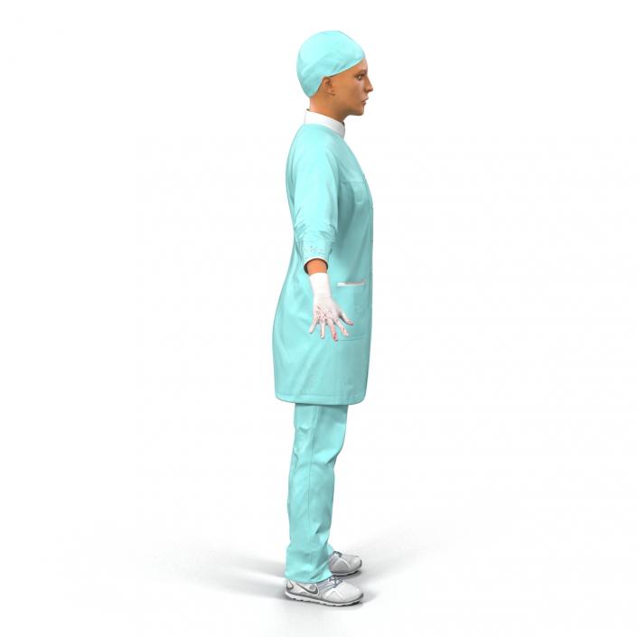 3D Female Surgeon Mediterranean with Blood Rigged 2 model