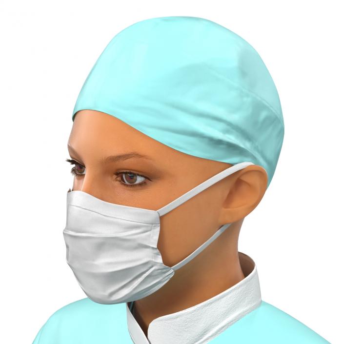 3D Female Surgeon Mediterranean model