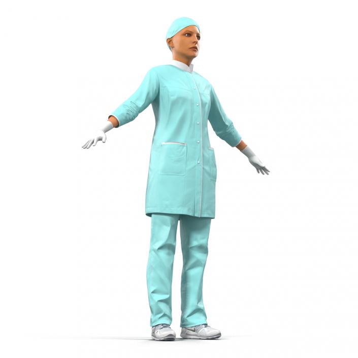 3D model Female Surgeon Mediterranean 2