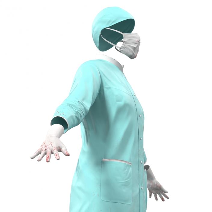3D Female Surgeon Dress with Blood