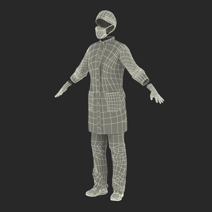 3D Female Surgeon Dress with Blood