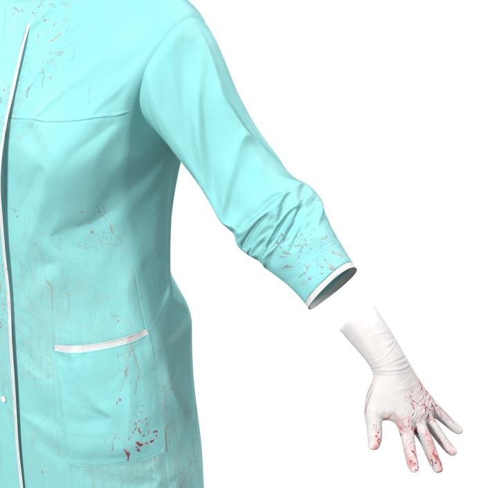 3D Female Surgeon Dress with Blood 2 model