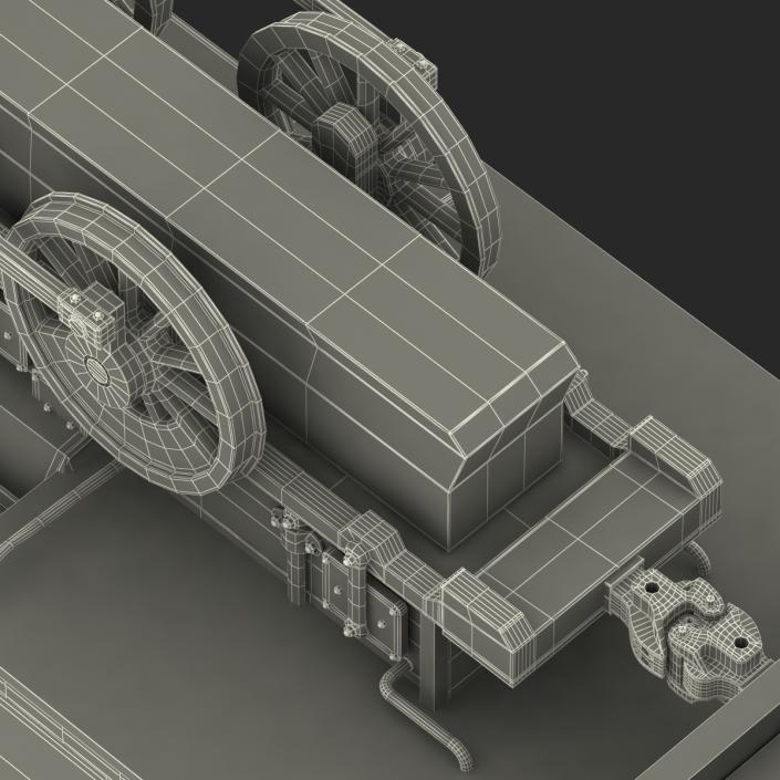 Steam Train with Wagon 2 3D model