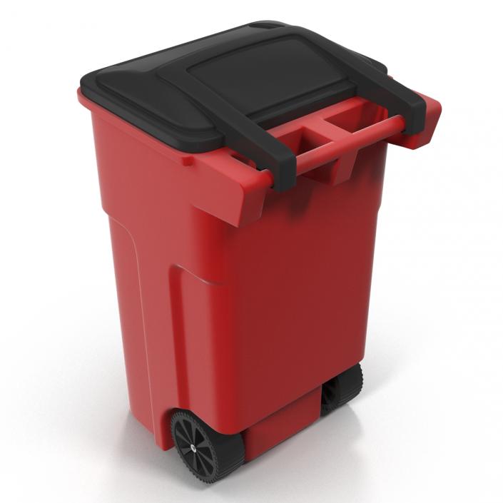 3D Rollout Recycling Container Red