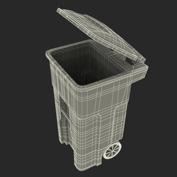 3D Rollout Recycling Container Red