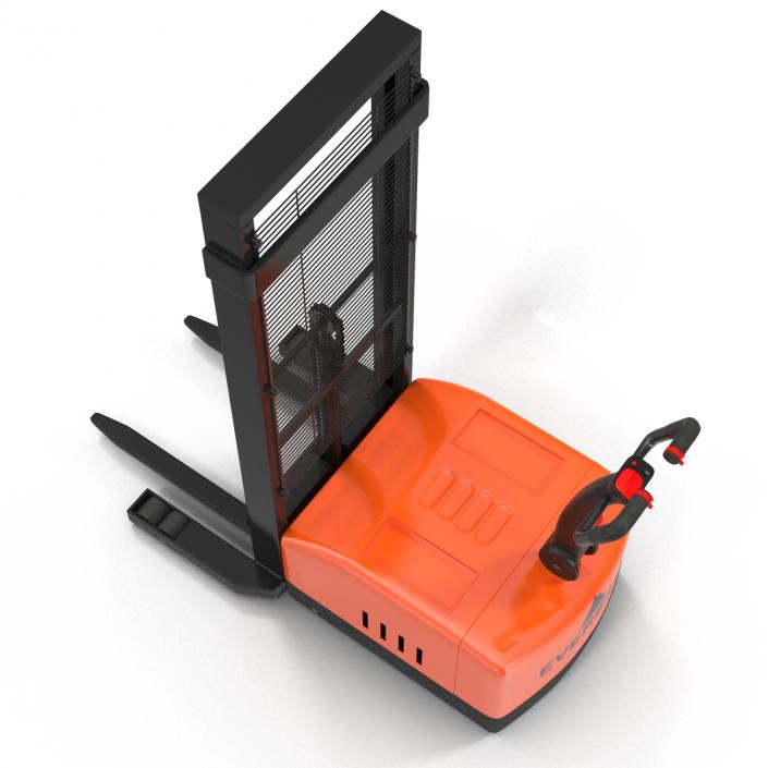 3D Electric Reach Walkie Stacker Rigged Orange model