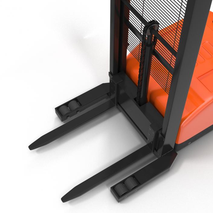 3D Electric Reach Walkie Stacker Rigged Orange model