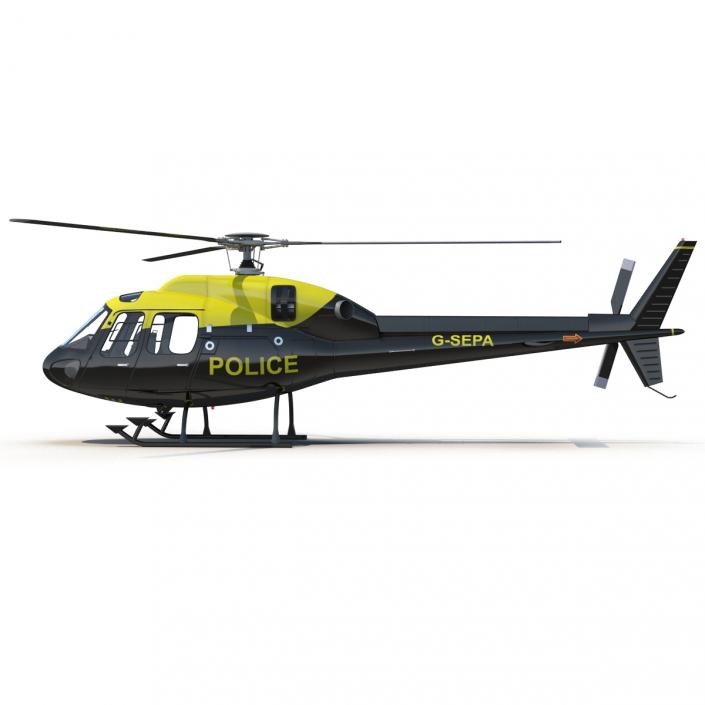 3D Police Aviation Eurocopter AS 355 model