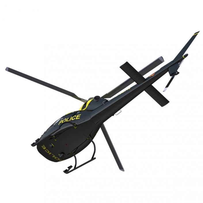 3D Police Aviation Eurocopter AS 355 model