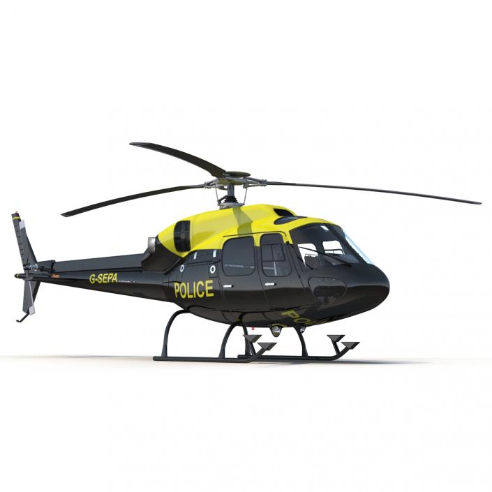 3D model Police Aviation Eurocopter AS 355 Rigged