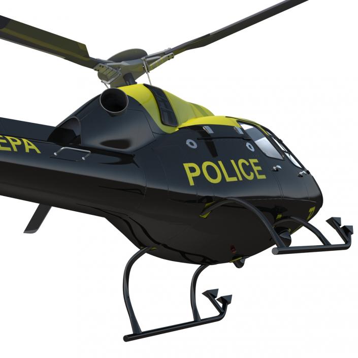 3D model Police Aviation Eurocopter AS 355 Rigged