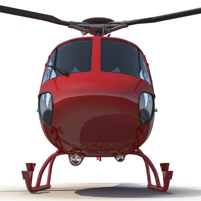 3D Helicopter Service Eurocopter AS-355 Rigged model