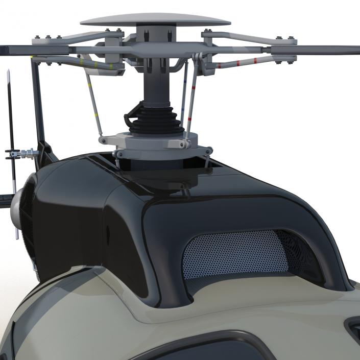 Eurocopter AS355 F Private Helicopter Rigged 3D model