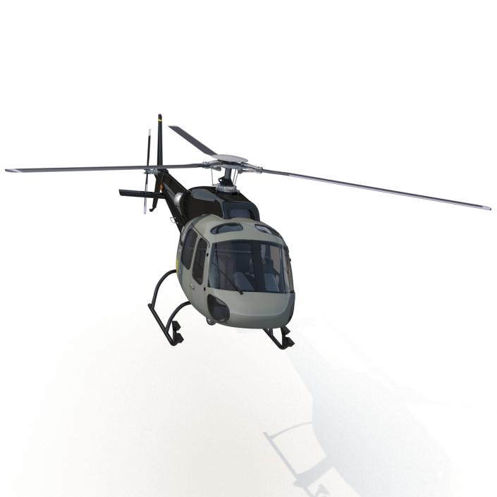 Eurocopter AS355 F Private Helicopter Rigged 3D model