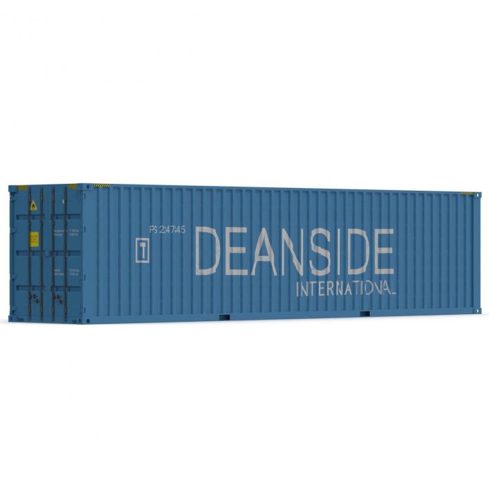 40 ft High Cube Container Blue 2 3D