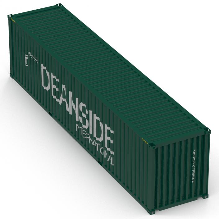 3D 40 ft High Cube Container Green