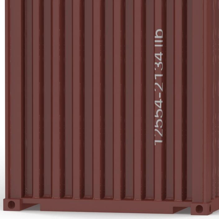 40 ft High-Cube Container Red 3D model