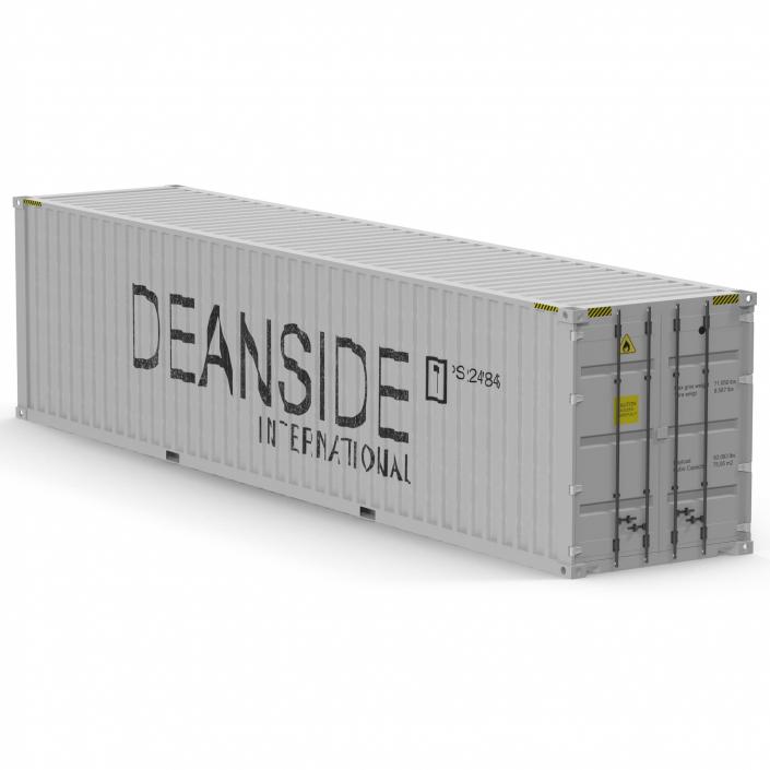 3D 40 ft High Cube Container White