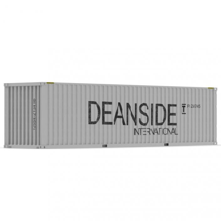 3D 40 ft High Cube Container White