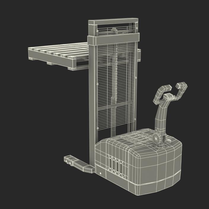 3D Electric Walkie Stacker and Wooden Pallet