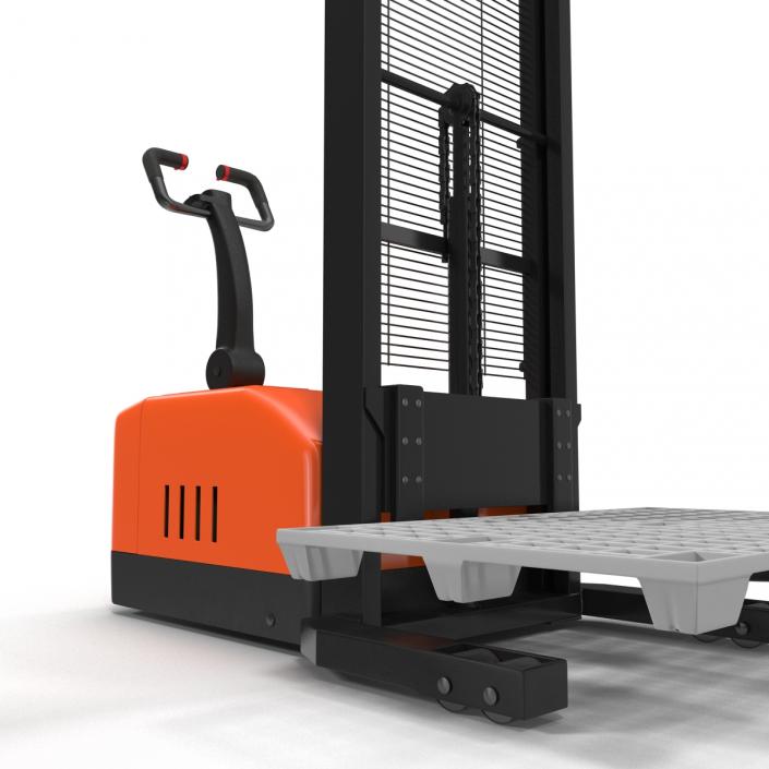 3D Electric Walkie Stacker with Plastic Pallet model