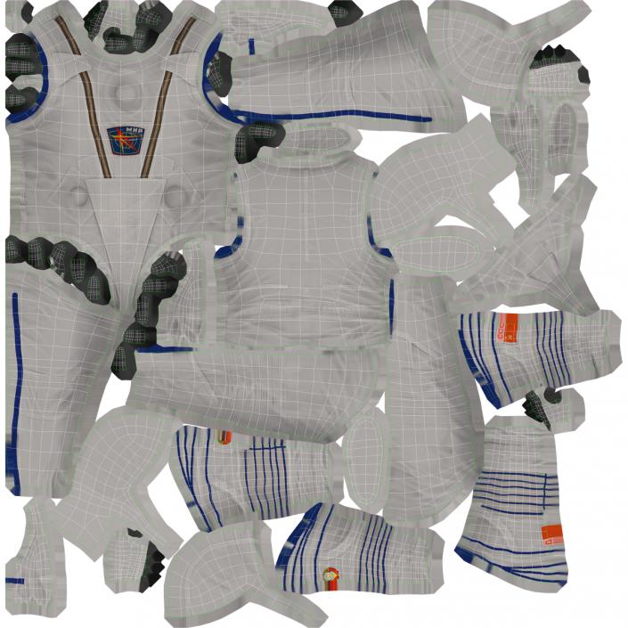 3D Russian Astronaut Wearing Space Suit Sokol KV2 Rigged model