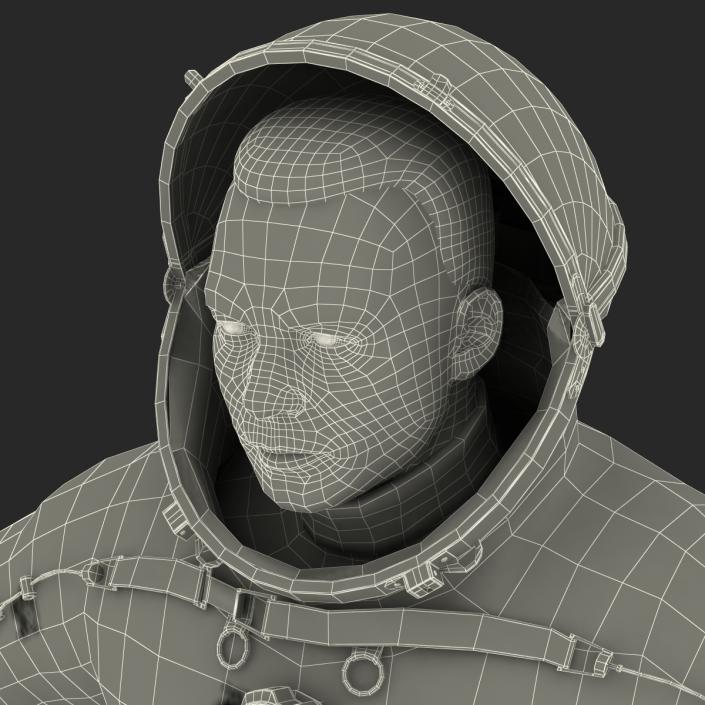 3D Russian Astronaut Wearing Space Suit Sokol KV2 Rigged model