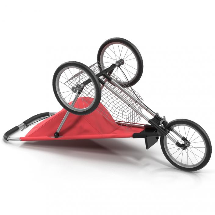 3D model Jogging Stroller Red