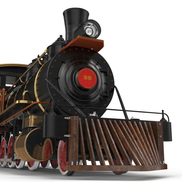 Steam Train with Wagon 4 3D model