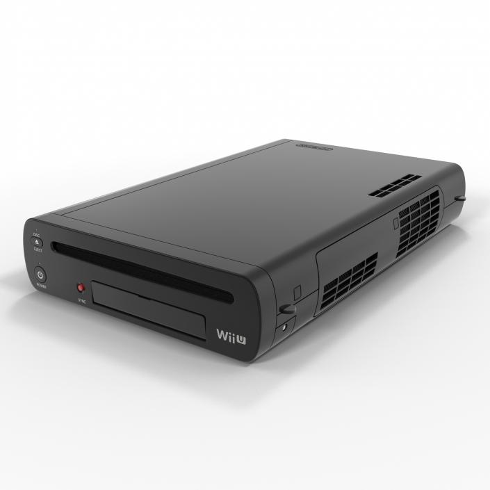 3D Nintendo Wii U Console Black model