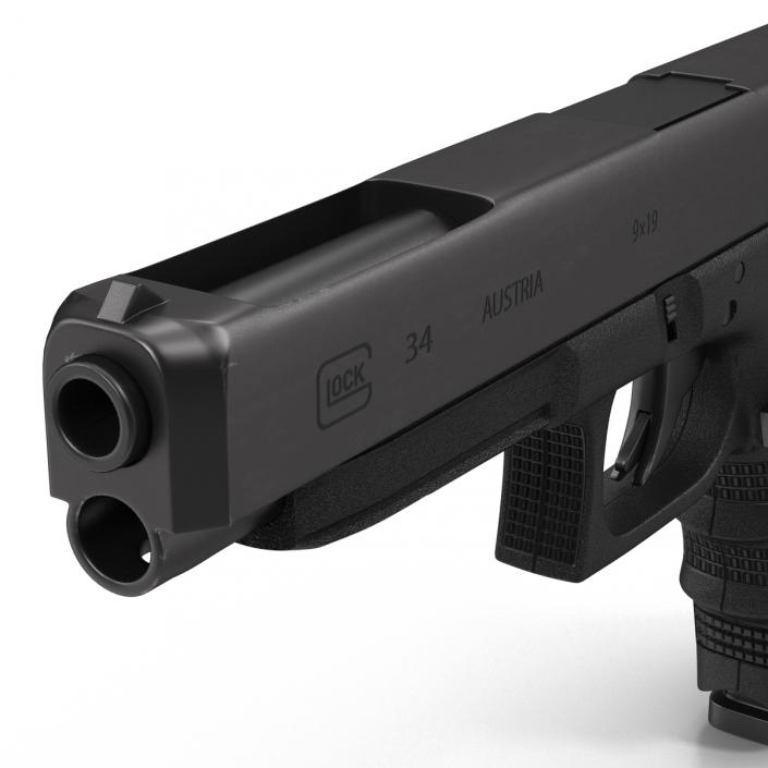 3D Competition Pistol Glock 34 Black model