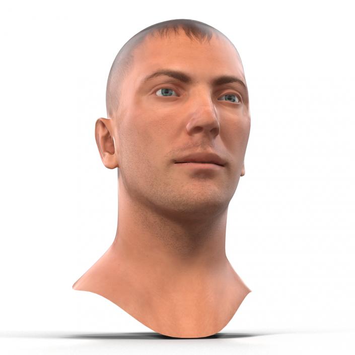 Caucasian Male Head 3D model