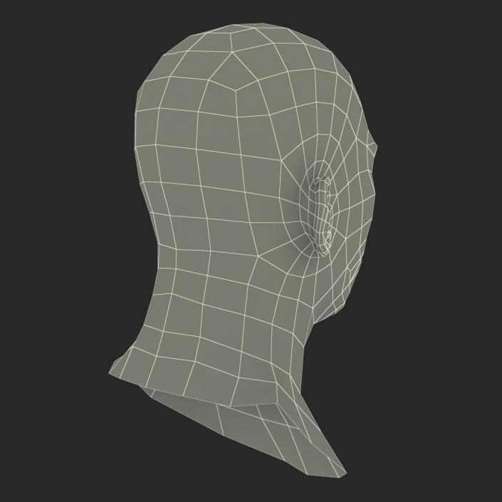 3D model Asian Male Head
