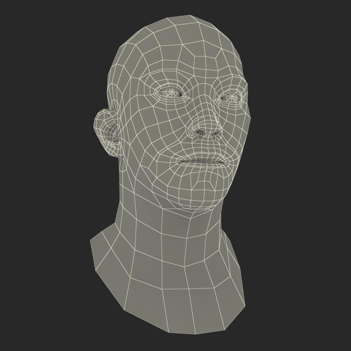Asian Male Head Rigged 3D