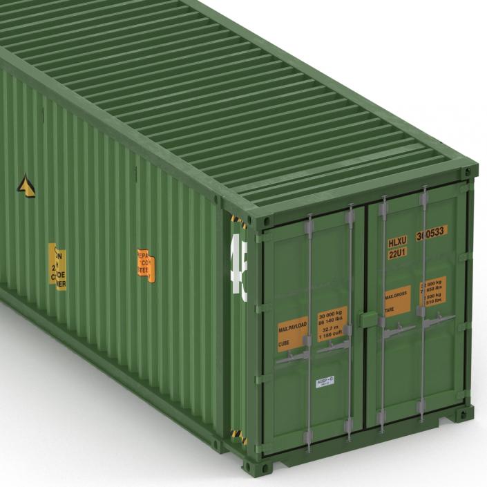 3D 45 ft High Cube Container Green
