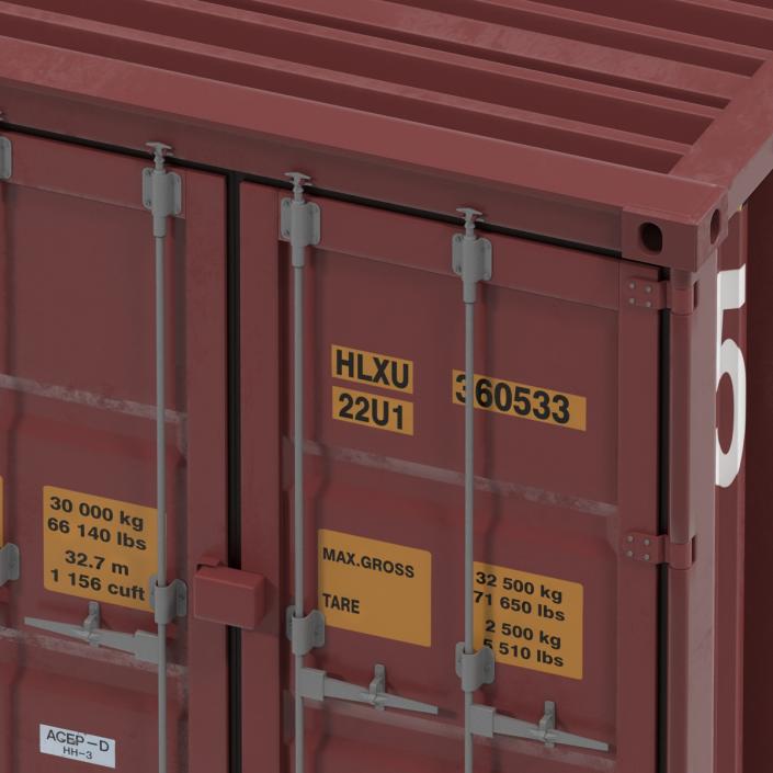 45 ft High Cube Container Red 3D model