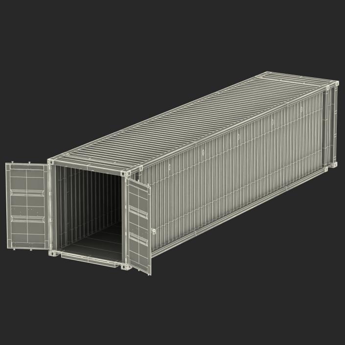 3D 45 ft High Cube Container White