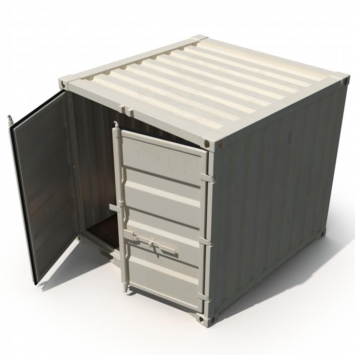 3D 8 ft Storage Container White model