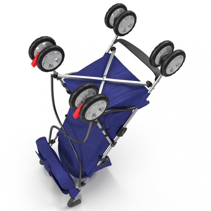 3D Baby Stroller Blue model
