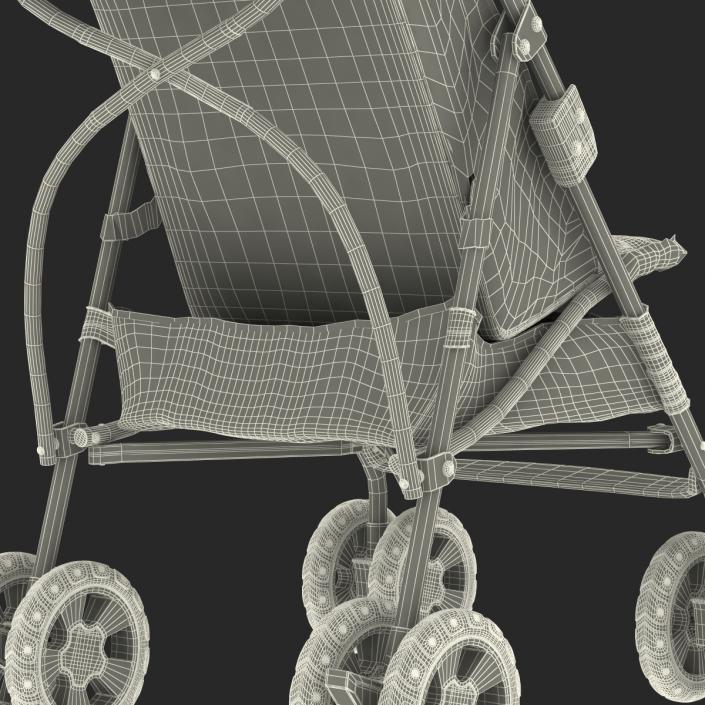 3D Baby Stroller Blue model