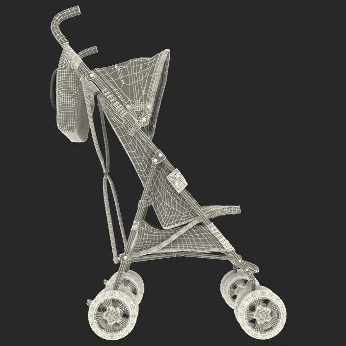 Baby Stroller Green 3D model