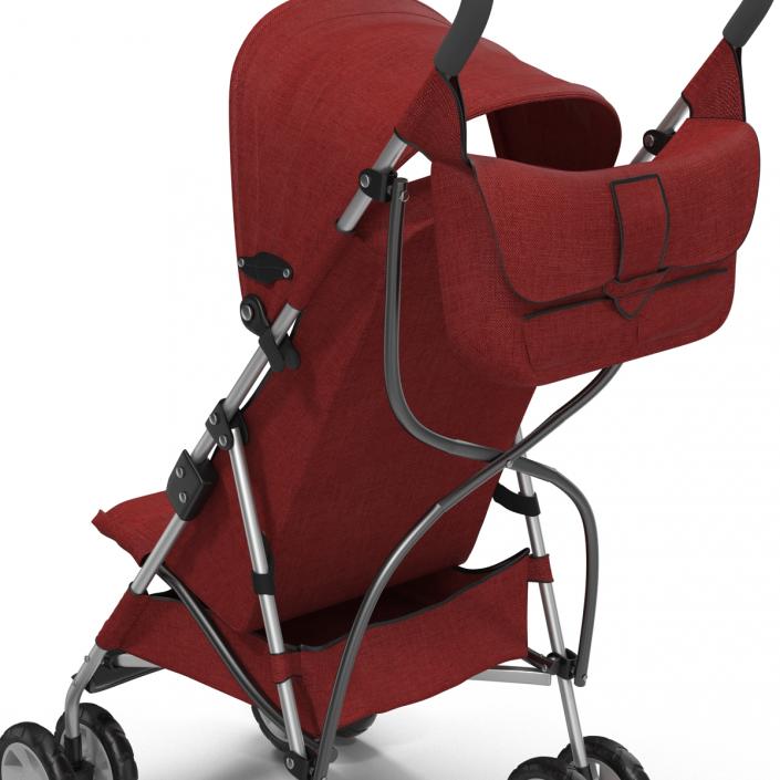 Baby Stroller Red 3D