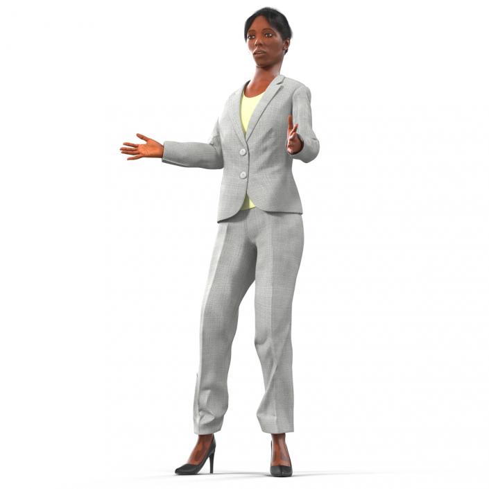3D model Business Woman African American Rigged 2