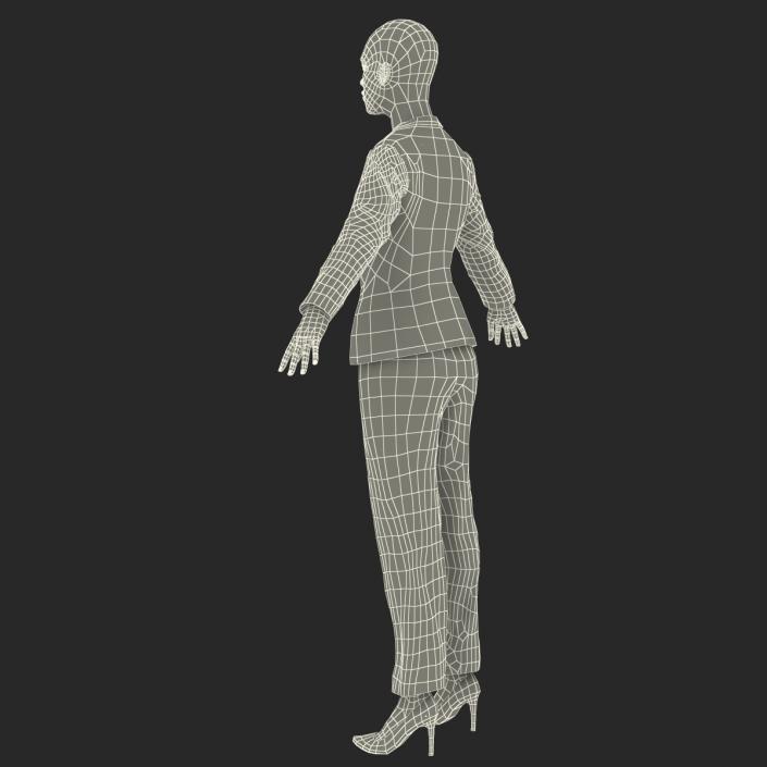 3D Business Woman African American Rigged model