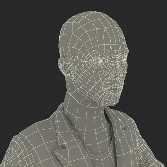 3D Business Woman African American Rigged model