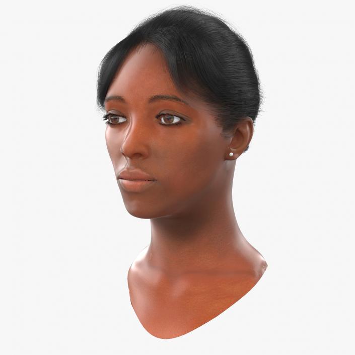 African American Woman Head 3D