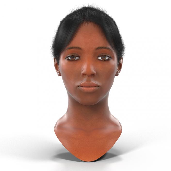 African American Woman Head 3D