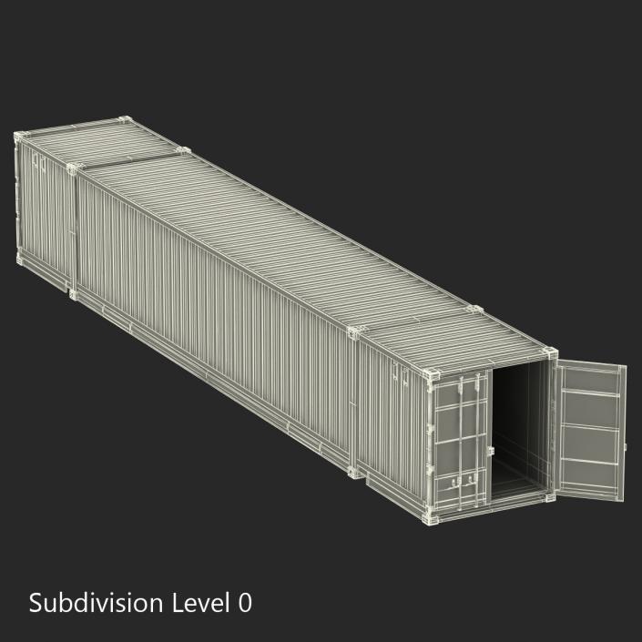 53 ft Shipping ISO Container White 3D model
